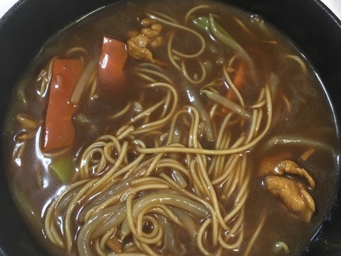 キャンプの残りカレー利用！別茹で無しのにゅうめん